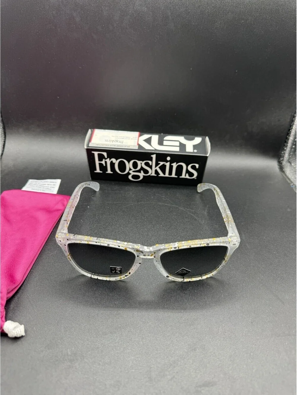 Oakley Frogskin Splatter Clear/Prizm Black Lenses OO9013-G655